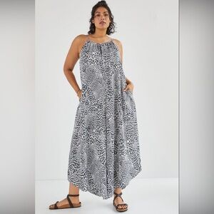 Anthropologie Breezy Leopard Wide Leg Romper